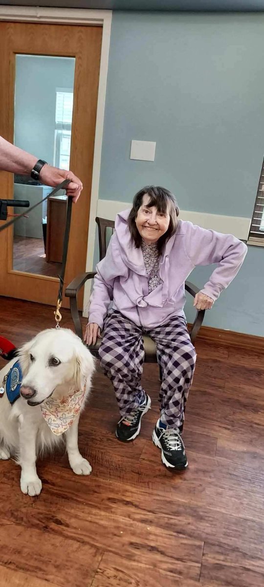 LCCK9Naomi's tweet photo. I had a great day at Riverview.  They invited me to attend the exercise class, I even tried a few, but with four legs it was a little difficult. https://t.co/hEU3YSxgRT