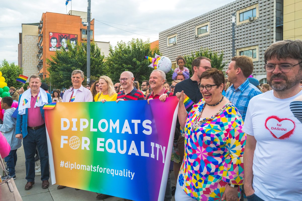 frankpower's tweet photo. And concluded today at the Pride March with colleagues from the @coe Office in Pristina. A fitting end to an inspiring week. https://t.co/Lk3xXX2XgE