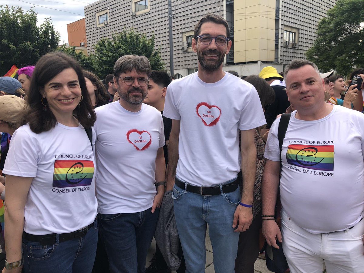 frankpower's tweet photo. And concluded today at the Pride March with colleagues from the @coe Office in Pristina. A fitting end to an inspiring week. https://t.co/Lk3xXX2XgE