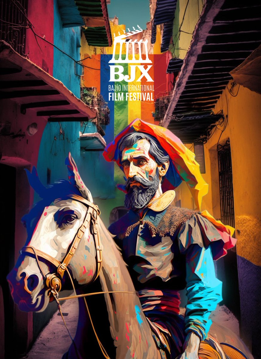 BJXfest's tweet photo. La versión IA del #BJXfest 🎬🎥✨2023 by @CrisCanteroMx ¿qué opinan? #Guanajuato #CiudadDePelícula #CineCiudad #Cervantes #Quijote https://t.co/VRYqt53IkD