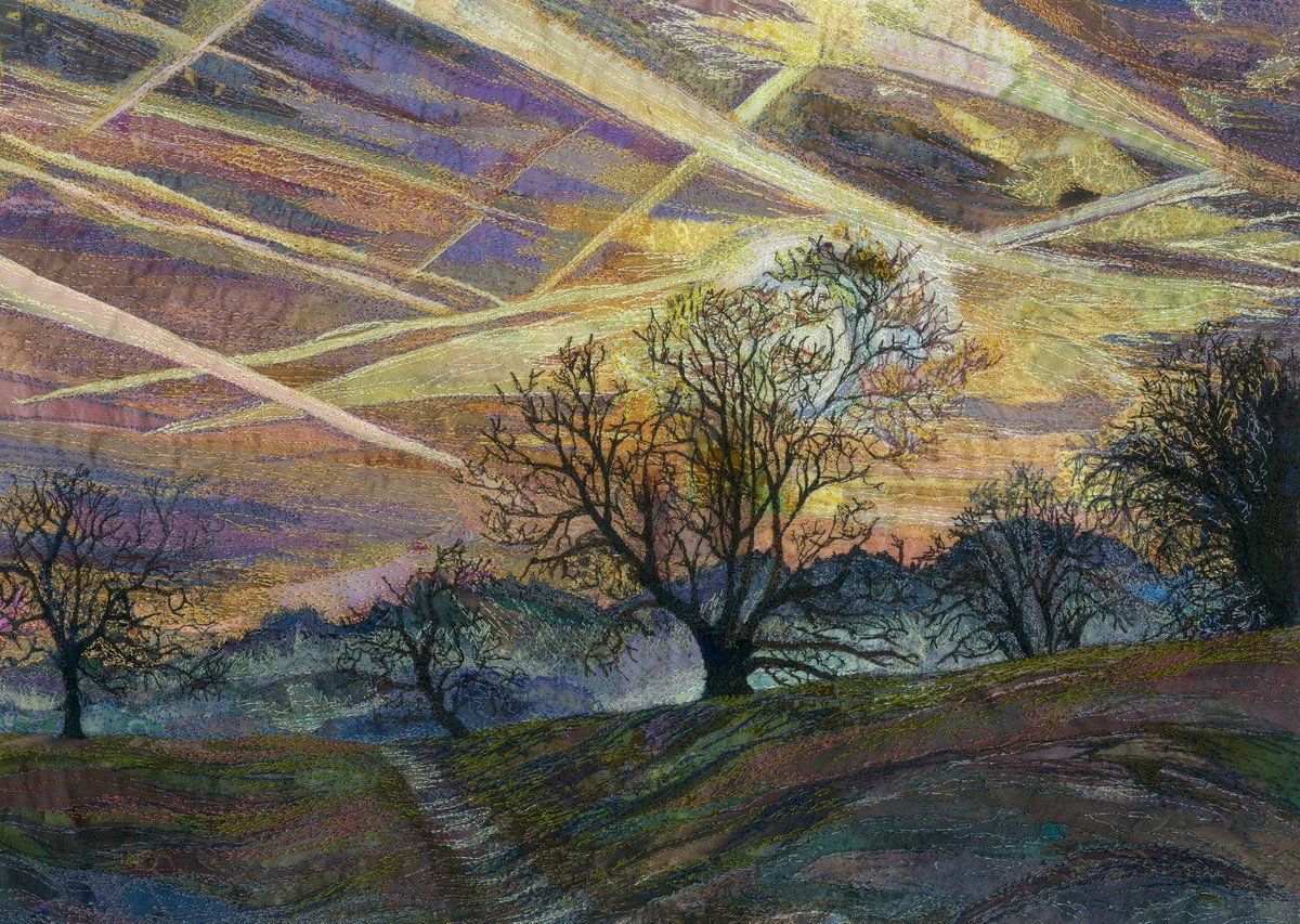 Sky Trails by Rachel Wright
#textiles #embroidery