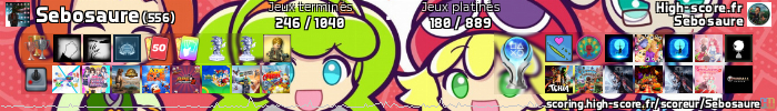 sebosaure's tweet image. Mon activité #Playstation : 5 Bronze • 3 Argent sur 5 jeux.
#HighScoreFr #trophyLog
scoring.high-score.fr/scoreur/Sebosa…