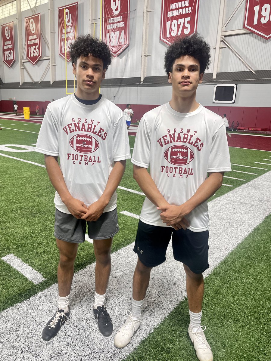 Loved getting better at OU football camp this week! @CoachXBrew @OU_Football @RecruitMustang @CoachLeeBlank @Waleed_Gaines @JacobeJohnson24