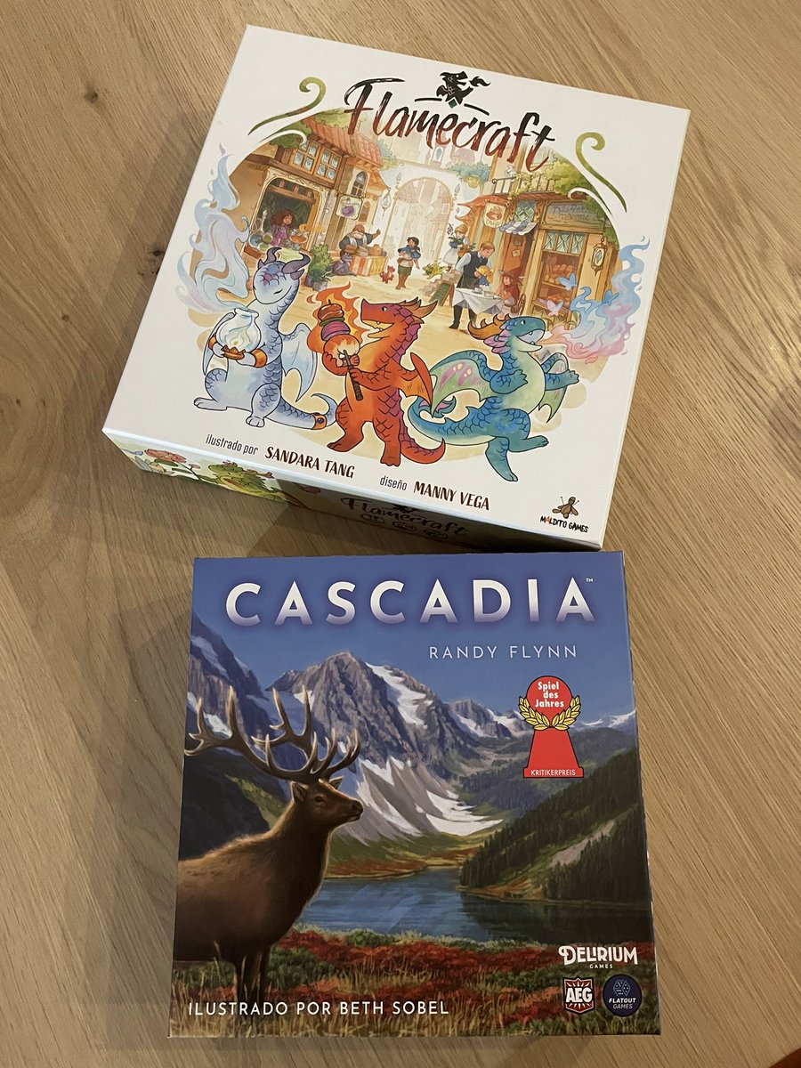 jensdefries's tweet photo. Sesión de juegos de mesa de hoy: #Cascadia🦅y #Flamecraft🔥

Los dos muy divertidos, pero al empezar con un Cascadia tan elegante y sencillo, Flamecraft nos ha saturado un poco al final. 

@TheBarbabundo @margama13 #PabloP https://t.co/1mg83OlWie