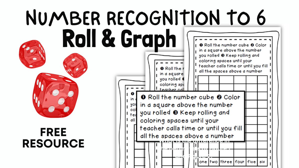 This easy activity combines number recognition to 6 and graphing. FREE resource! mathcoachscorner.com/2014/06/roll-a…