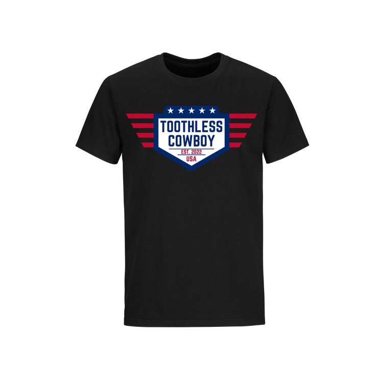CadenMcDonald's tweet photo. Here’s a peak at the patriotic themed merch out now to sport this Fourth of July! Get yours now at https://t.co/4sHasKdiFL #toothlesscowboy https://t.co/q7vYMaHAiw