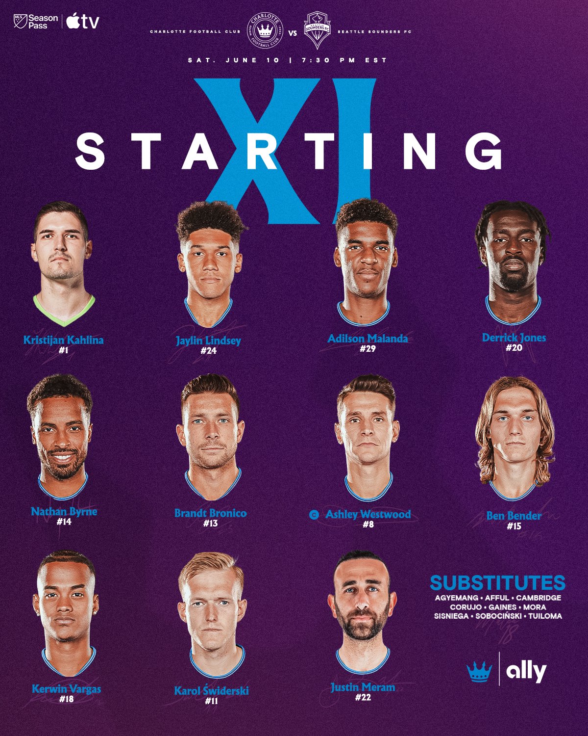 Charlotte FC on Twitter: "Tonight's Starting XI 🧬 https://t.co