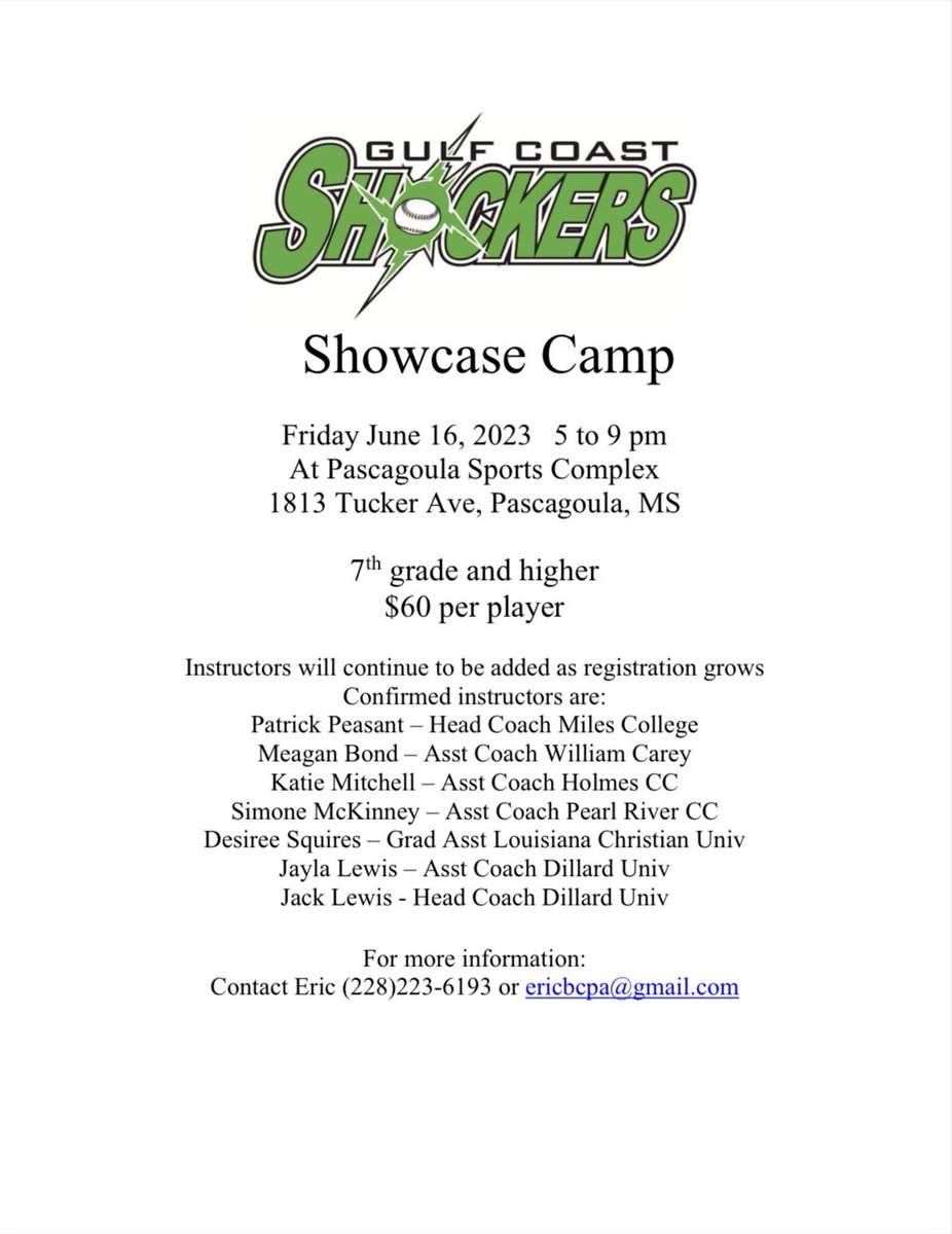 DillardSoftball's tweet photo. Wanted to share this again as we will be attending! If any of you are interested, please contact Coach Eric Bland for the registration form! Excited to y’all there!! #MYDU #DUSB #GeauxBleu https://t.co/U1aXaPDGp6