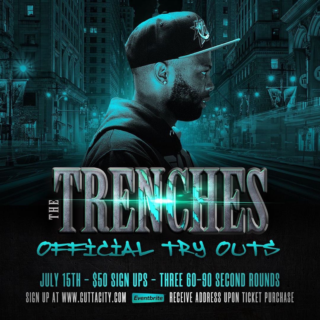 EazyTBCupdates's tweet image. &amp;amp; IT BEGINS… #TheAlgorithmBoul Is looking for New #BattleRappers 

If you think you’ve never had a shot &amp;amp; U Rock with #GuttaCity #TheTrenches

@Eazyblockcapt will be conducting #TryOuts  July 15, 2023 in the Philadelphia area.

For additional in 
TAP IN ~ guttacity.com