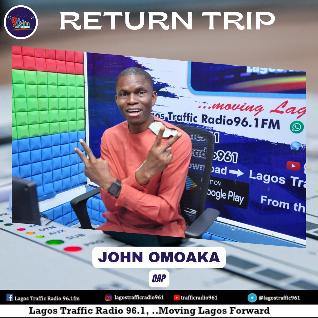 Return Trip with John Omoaka #NowOnAir to keep you updated on how the roads are looking like. 🚗🔒 #TrafficGuardians #SmartDecisions'

#SolvingLagosTraffic
#TrafficRadioUpdates
#ForAGreaterLagos
#LTRshows
#LTRradio