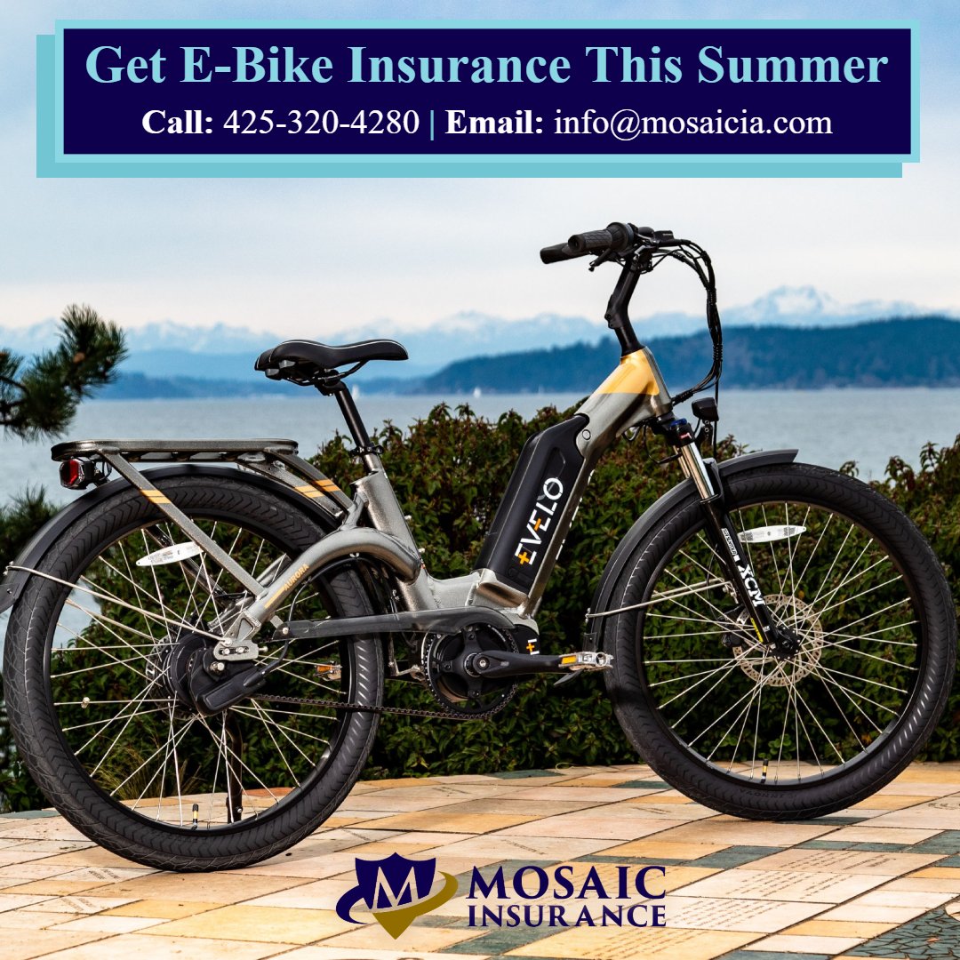 Are you thinking about getting an e-bike? Call your favorite Mosaic agent to get an electric bike insurance policy! mosaicia.com/personal-insur… 

#MosaicIA #TeamMosaic #ebike #electricbike #ebikes #bikes #ride #insurance