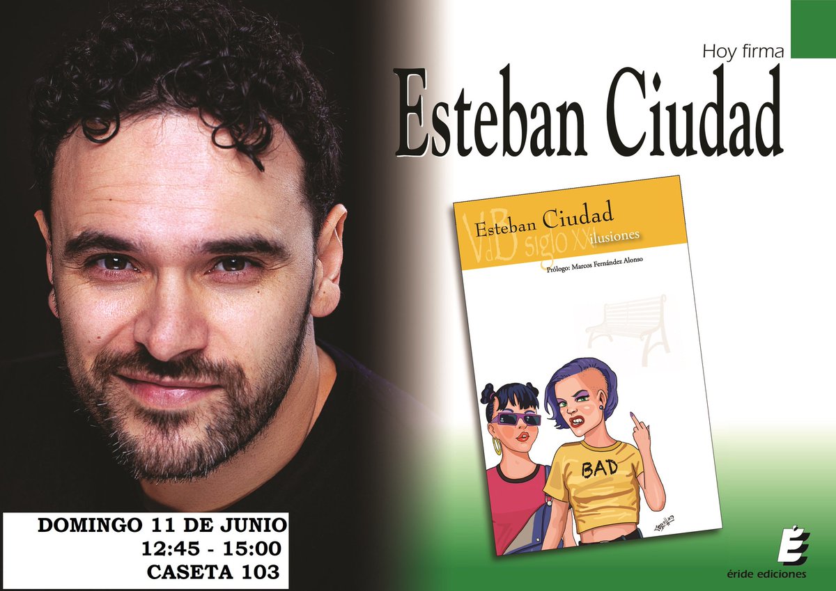 erideediciones's tweet photo. Domingo 11 de junio. Despedimos la @FLMadrid con 

-  Francisco Javier Gómez
- René Pérez Pérez
- @EstebanCiudad
- Ignacio R. M. Vega

#FeriaDelLibroDeMadrid #libros #novedades #autores #librosrecomendados #FeriaDelLibro #leer #novela #teatro #VdB https://t.co/G27B9vAMFJ