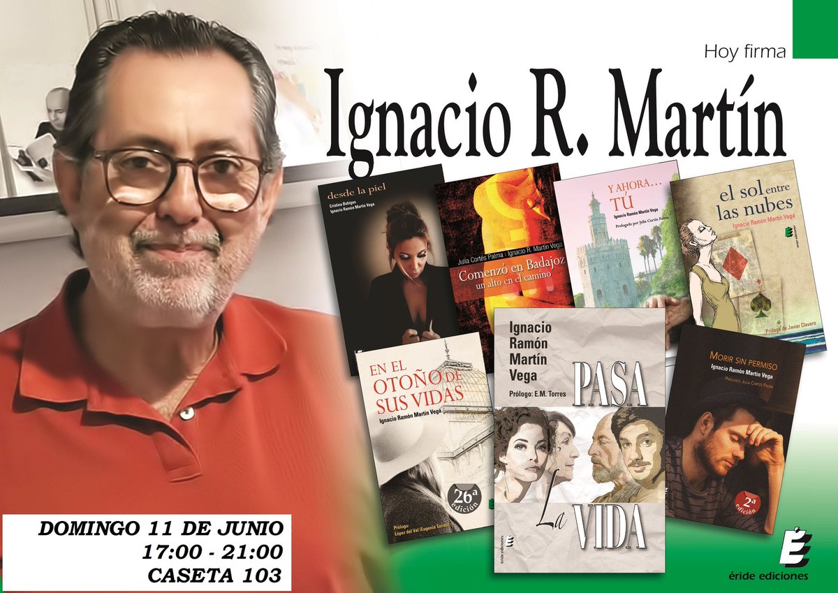 Domingo 11 de junio. Despedimos la <a href="/FLMadrid/">Feria del Libro de Madrid</a> con 

-  Francisco Javier Gómez
- René Pérez Pérez
- <a href="/EstebanCiudad/">Esteban Ciudad</a>
- Ignacio R. M. Vega

#FeriaDelLibroDeMadrid #libros #novedades #autores #librosrecomendados #FeriaDelLibro #leer #novela #teatro #VdB