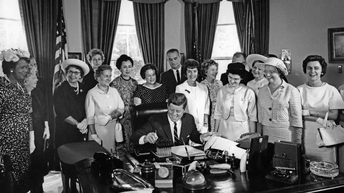 It's been 60 years since President Kennedy signed the Equal Pay Act. The EPA aligns with the Universal Declaration of Human Rights, which recognizes the right to equal pay without discrimination. #humanrights #humanrightseducation #EqualPayAct