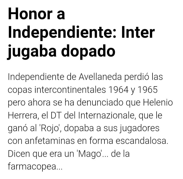 El Inter nos cagó dos Intercontinentales jugando con los dopados de Helenio Herrera. Hoy soy más del City que los hermanos Gallagher.