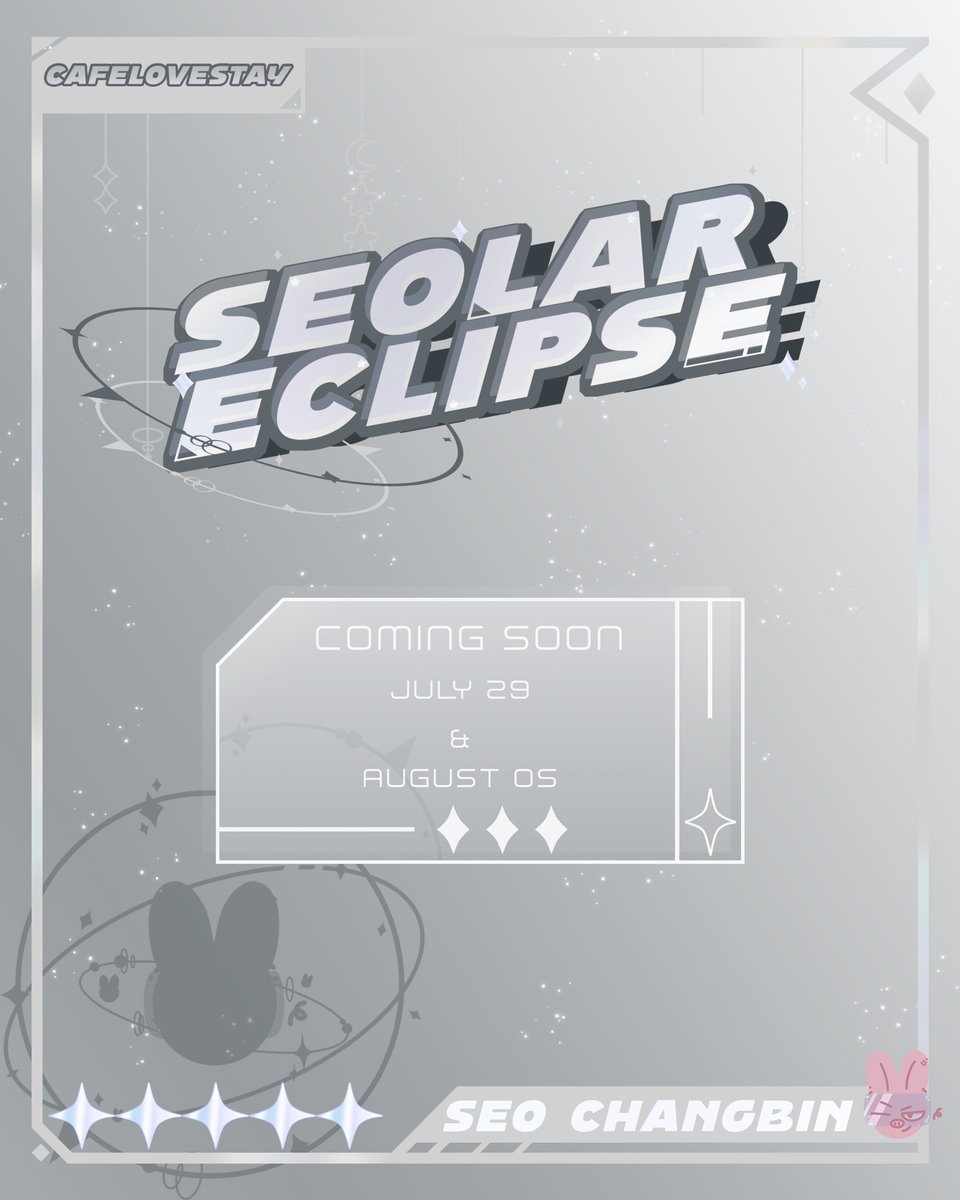 cafelovestay's tweet photo. A Seolar Eclipse ☀️🌙

July 29 &amp; August 5, 2023
#SeolarEclipse for Changbin coming soon to the Bay Area~

#StrayKids #SeoChangbin #Changbin #SpearB #HappyChangbinDay https://t.co/L54bLK6Yzt