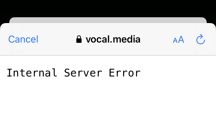 RandomiOSBugs's tweet image. Hello .@Jfromm1968_CRTD .@RobbyTal .@wearecreatd
There is a bug with the Vocal iOS app and Twitter authorization:
randomipad.blogspot.com/2023/06/vocal-…
Twitter authorization page leads to a Server Error
