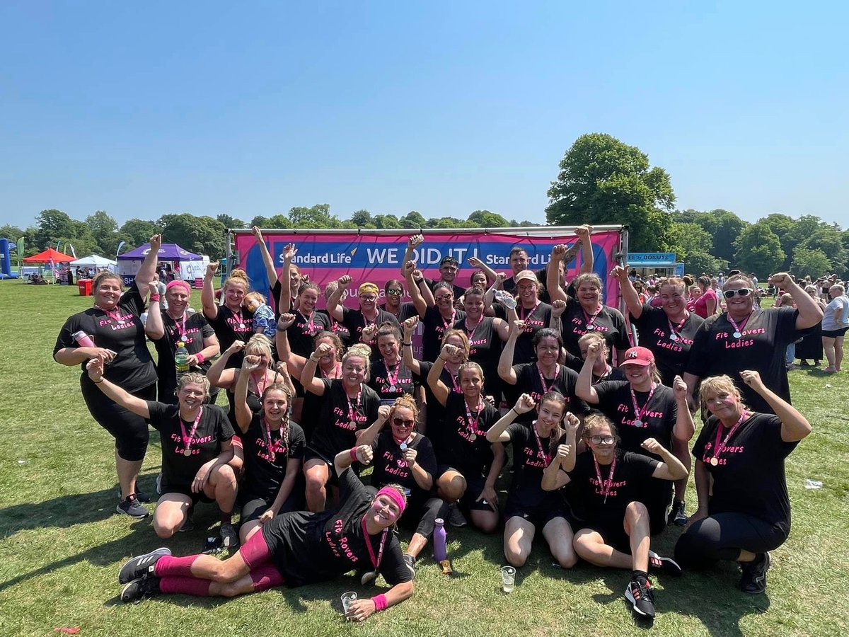 EmmaPriceNHS's tweet photo. Race for life for @CR_UK completed with these beautiful humans in incredible weather! #prettymudder #5k #gravespark #findacureforcancer https://t.co/muuWd6Cy6H