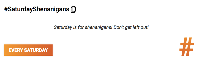 #SaturdayShenanigans - Saturday is for shenanigans! Don't get left out! #smm