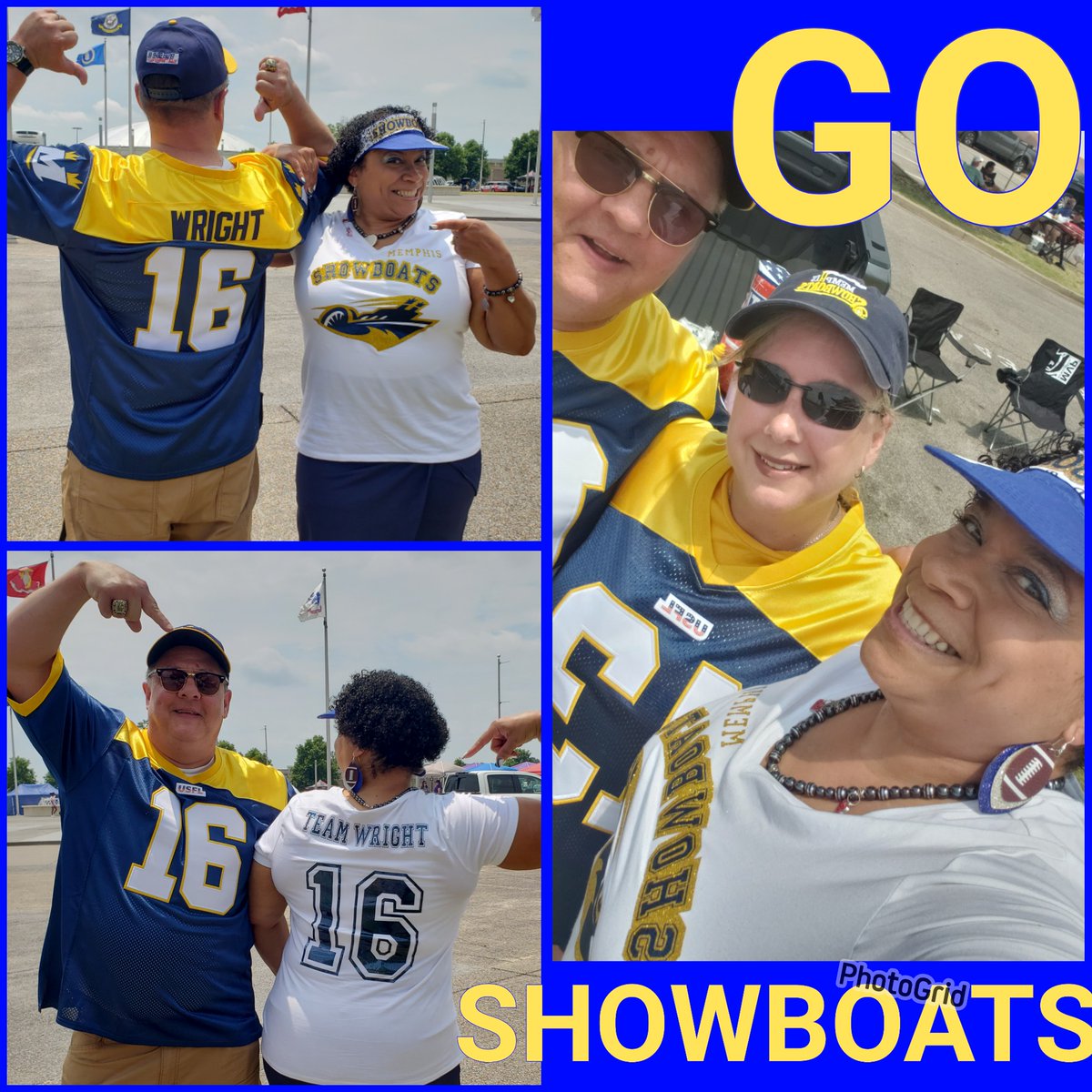 MrsBracey's tweet image. THRILLED to meet new members of  #TeamWright 🦵🏾at @USFLShowboats game today 💙🏈💛
#Showboats 🚤
#UnitedByFootball
#KickinItWith16 💪🏾
#USFL 2023