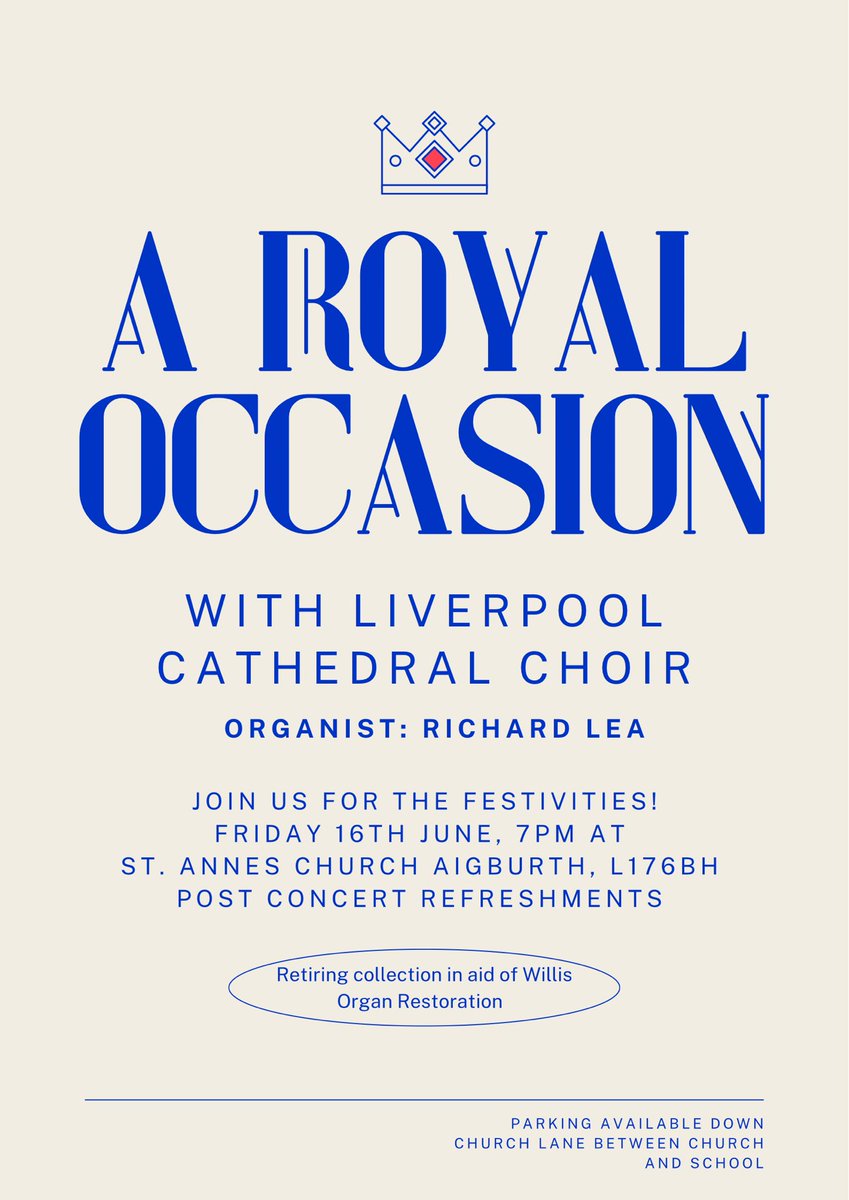 JWwakey's tweet photo. @CultureLPool @LivCathedral And the week before the Anglican cathedral choir will be doing a similar concert at St. Anne’s church Aigburth. 70+ singers, will be a great occasion! https://t.co/6bAXl5YIDb