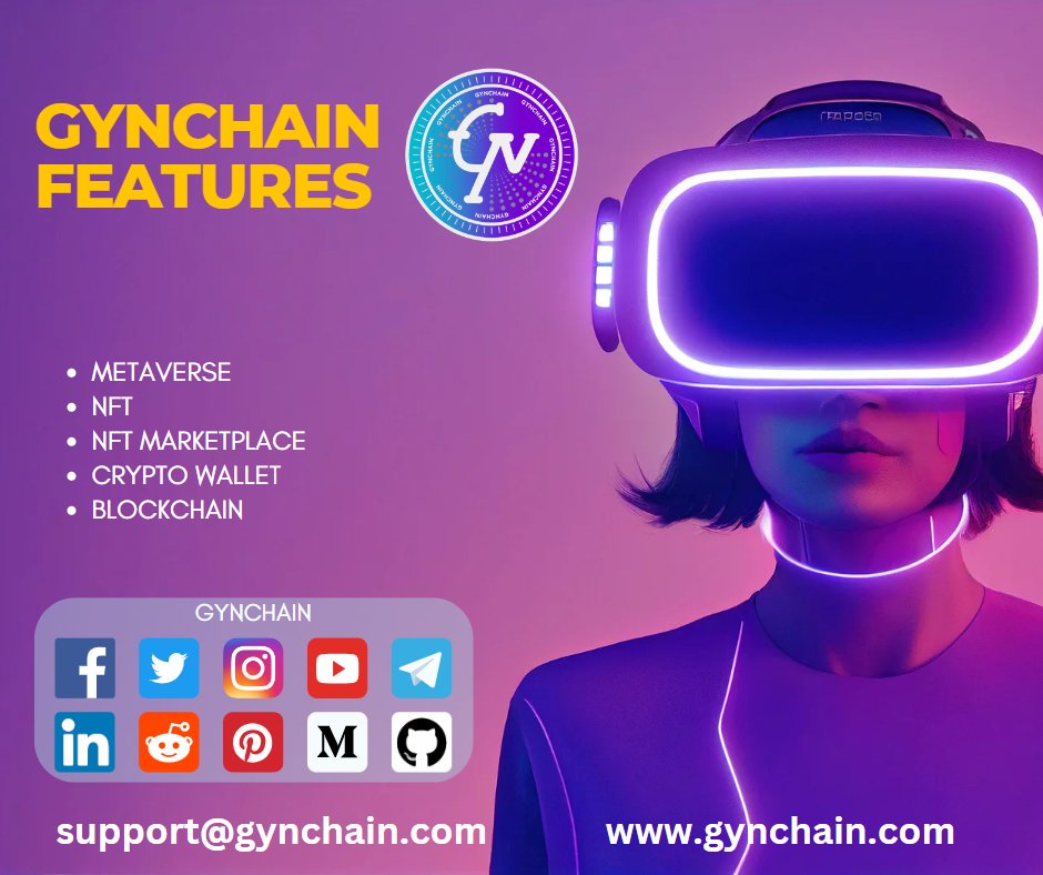 GynChain's tweet photo. GynChain Features

#GynChain
#GynToken
#GynChainMetaverse
#GynChainNFT
#GynChainNftMarketplace
#GynChainBlockchain
#GynChainUtility
#GynToken https://t.co/5o83fSCtDI