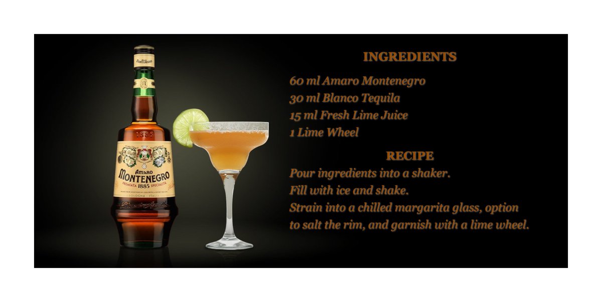 foivosloxias's tweet photo. MONTERITA
Bittersweet Amaro Montenegro replaces triple sec to create a Margarita that is herbaceous, spicy and uniquely delicious.
#aestates #AmaroMontenegro https://t.co/PQYyO10kAB