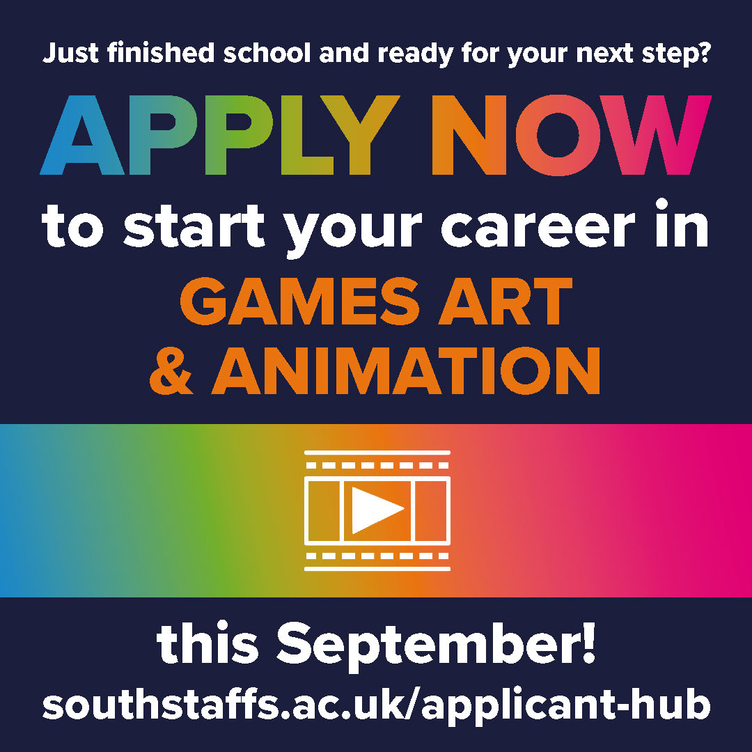 Apply now for our brand-new Games pathway coming to #Lichfield this September – Games Art & Animation 💻🎨

This course is perfect for someone who wants to study skills related to games production but wants to focus more on the art and animation aspects ➡ bit.ly/43voW6K