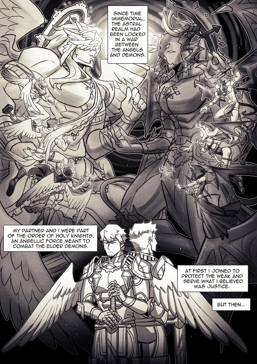 [BAPTISM IN FIRE] hi i made a 20 page comic about an angel and a demon for school in like week and got an A for it, read it here:  https://issuu.com/oneirio/docs/baptism_in_fire