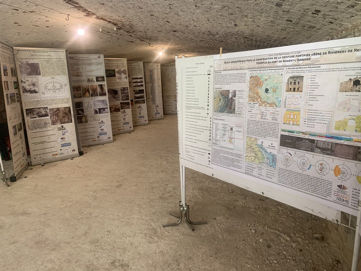 Lejeuneolivie14's tweet photo. Exposition du @ComGegenaa sur la première guerre mondiale et les forts Séré de Rivières au fort de Nogent l’Abbesse avec @Pyerrrre Alain Devos et @Bea_Marin_URCA @universitereims @MaisonSHS_URCA https://t.co/AI1w0s9npe