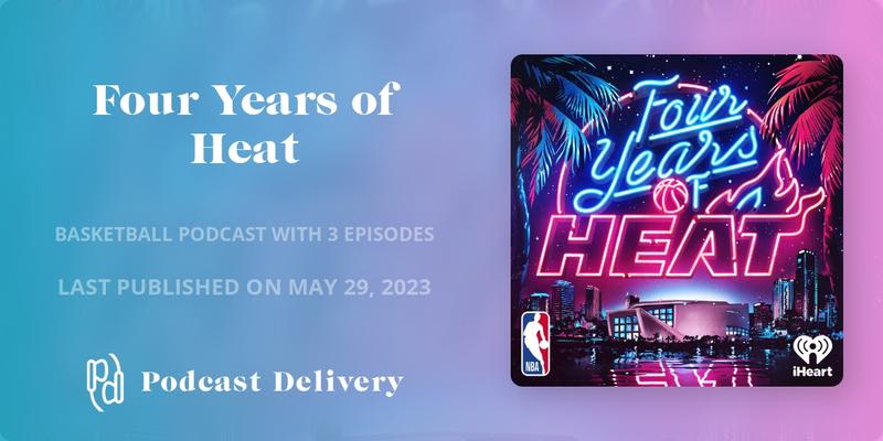 Tune into Four Years of Heat. @IzGutierrez unravels the behind-the-scenes story of @KingJames, @DwyaneWade, and @chrisbosh during their time with the Miami Heat. Explore 'The Decision,' victories, losses, and exclusive interviews with NBA stars and journalists. #podcastdelivery