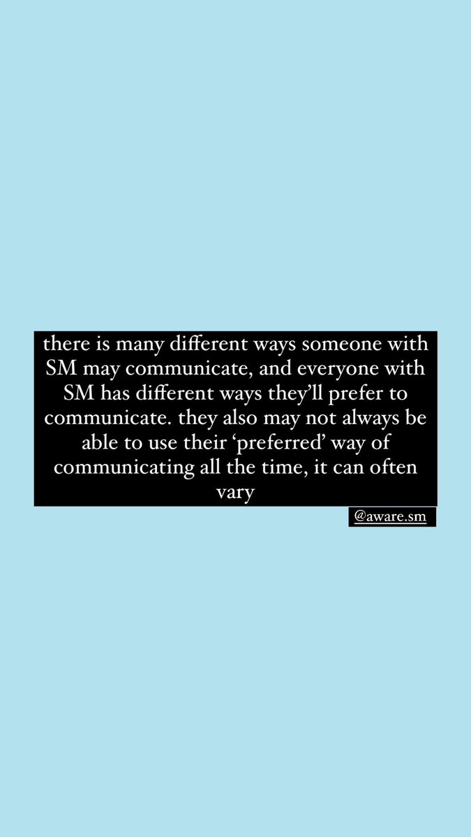 aware_sm's tweet photo. selective mutism; nonverbal communication🩵

theres many other ways to communicate, not just the ways i have included! 

#selectivemutism #selectivemute #mentalhealthawareness #situationalmutism #anxiety #anxietyawareness #mentalhealth https://t.co/MHUHAw4yGI