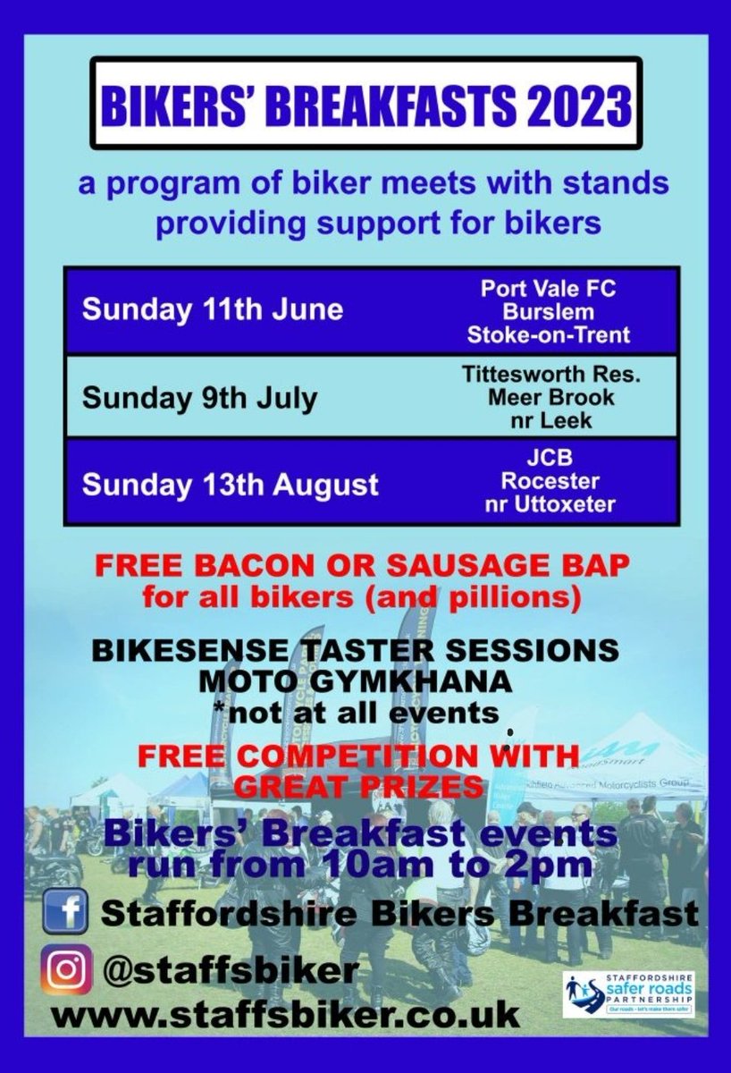 And so it begins for 2023. Tomorrow is the first of just 3 Bikers' Breakfasts this year. Come and say hello, #LAMG will be at each event