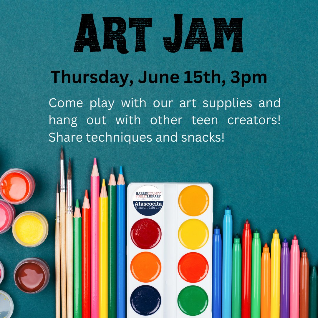AtascocitaLib's tweet photo. Teens! This week, you can build your own armor out of cardboard (and then battle) at Box Wars on Wednesday at 3pm and hang out and create art on Thursday at 3pm at Art Jam. #hcplteens #harriscountypl #atascocita #atascocitatx #humbletx #art #stem #steam #boxwars #drawing https://t.co/e9NbWOJ9u7