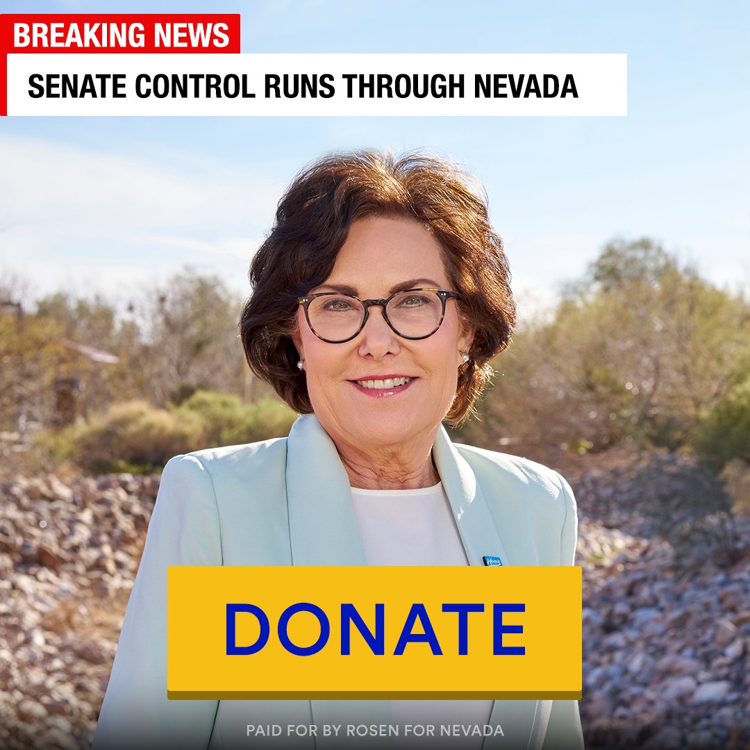 RosenforNevada's tweet photo. BREAKING: The Washington Post reports that I'm one of the most vulnerable senators up for reelection. Now, the GOP is coming after me as a top target for defeat – and I need your urgent help to fight back. Please, chip in any amount by midnight!