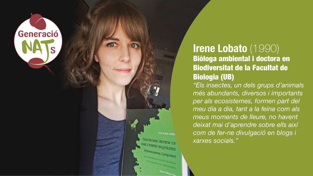 🙋🏻‍♀️ Us presentem una de les dues convidades a la sisena trobada de  #GeneracióNATs! La #IreneLobato (1990) <a href="/EntomoDaily/">EntomoDaily</a> és biòloga ambiental i Doctora en Biodiversitat per la Universitat de Barcelona <a href="/BiologiaUB/">Facultat de Biologia UB</a>.