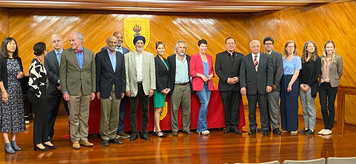 Among the speakers at the 2023 International Tropical Neurology Conference in Lima, Peru, were Acting Fogarty Director <a href="/PeterKilmarx/">peter kilmarx</a> (3rd from left) and NINDS staff Avindra Nath (4th from left), Richard Benson (5th from left), and B. Jeanne Billioux (8th from left). @nindsnews