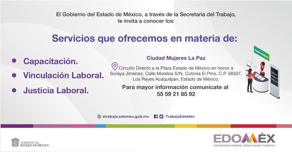 LUISFELIPE_P's tweet photo. La @TrabajoEdomex brinda atención y servicios en la #CiudadMujeres, reafirmando el compromiso del acompañamiento para una vida de calidad en el #Edoméx.
https://t.co/jYJ89cNrF8 https://t.co/lz8u5H4Uq1