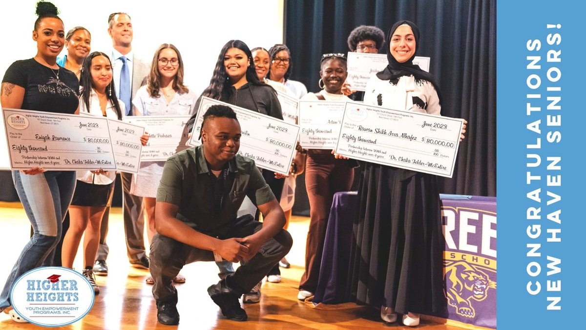 HHYEP_'s tweet photo. Seniors at @CareerPanthers, @HillhouseS &amp; @HSCNewHaven were awarded the prestigious Higher Heights Scholarship, a 4-year, $80K award that supports students who completed the #HHYEP program &amp; will attend the @UNewHaven. They'll get additional support at UNH. #wearegoingHigher https://t.co/91sHlWulFO