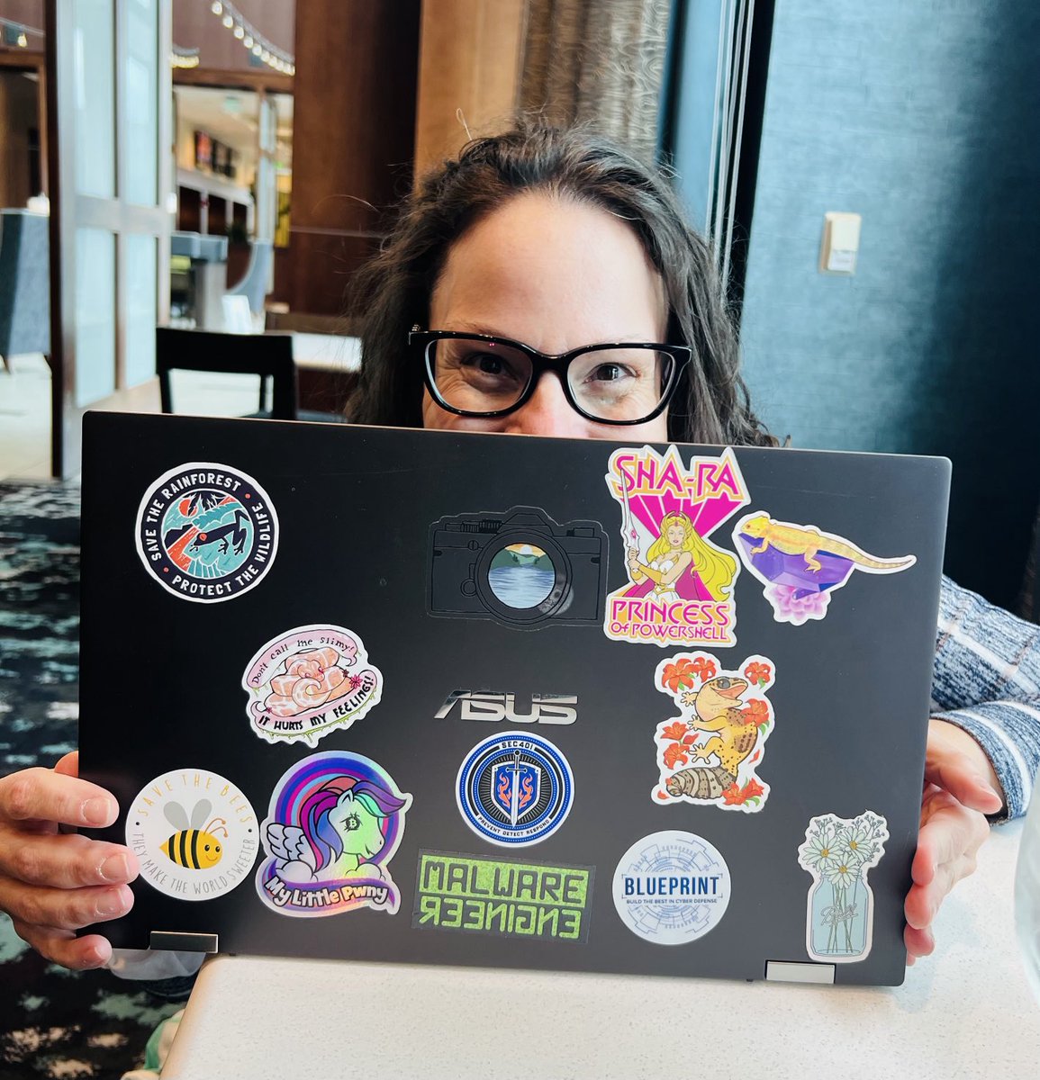 A little ⁦<a href="/SANSInstitute/">SANS Institute</a>⁩ #SEC401 lunch break sticker fun:) #powershell