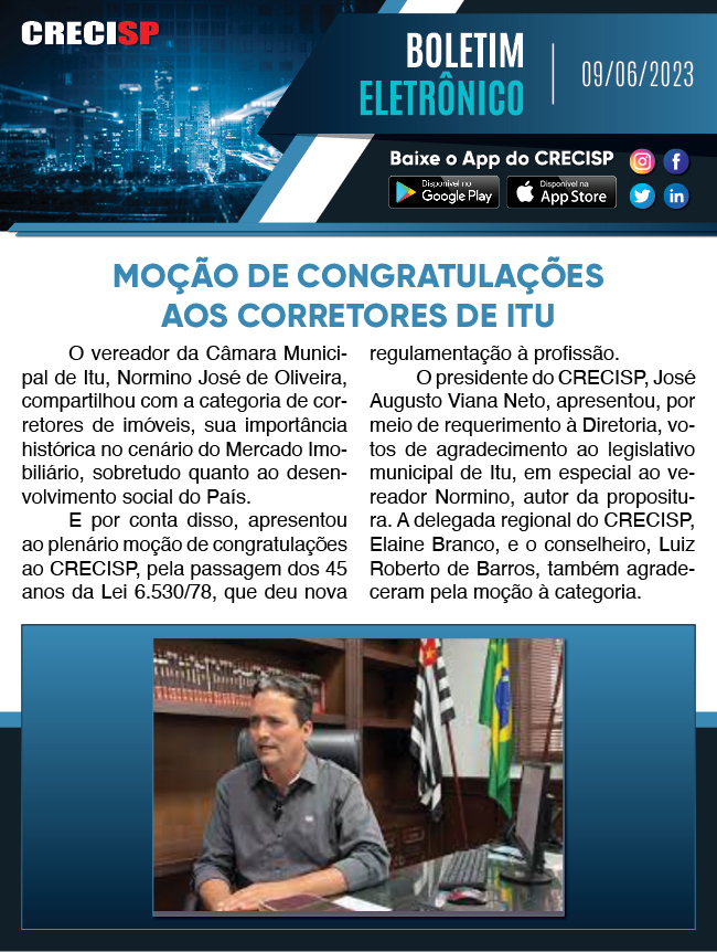 portalCRECISP's tweet photo. O 12 de Maio foi celebrado pela Câmara de Vereadores de Itu!
#regulamentação #crecisp https://t.co/BSsUClQhHa