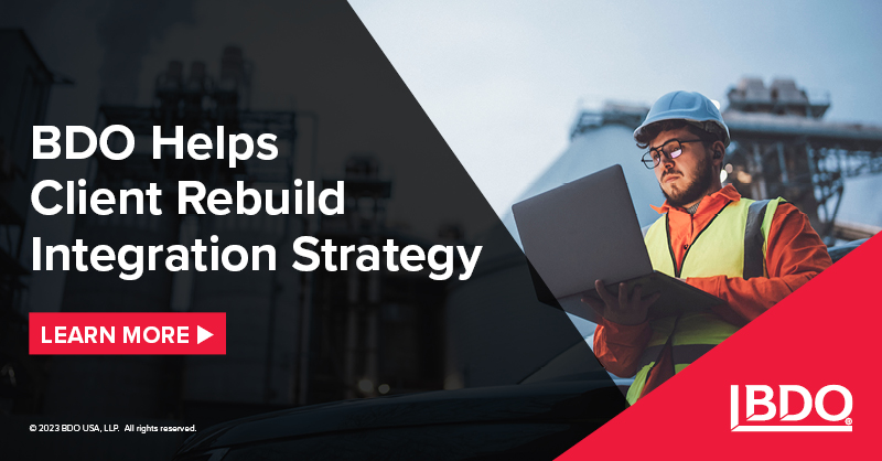 BDO_USA's tweet image. Integrating a newly acquired entity can be challenging. Learn how our team was able to help a mineral supplier define and rebuild their strategy: bit.ly/3otPgPQ  #MandA #IntegrationStrategy