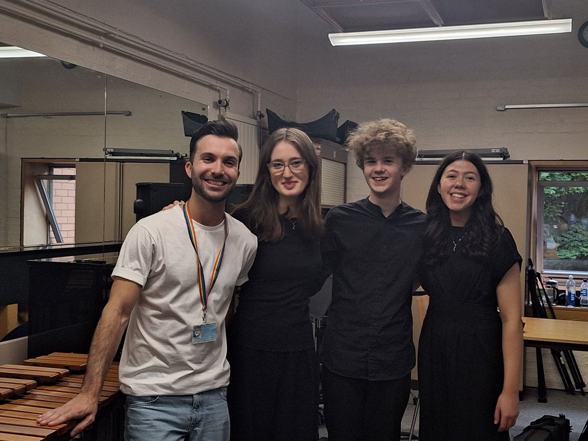 My Daughter Emma and friends plus the amazing @CalumHuggan . Super talented bunch of percussionists at Rcs Juniors