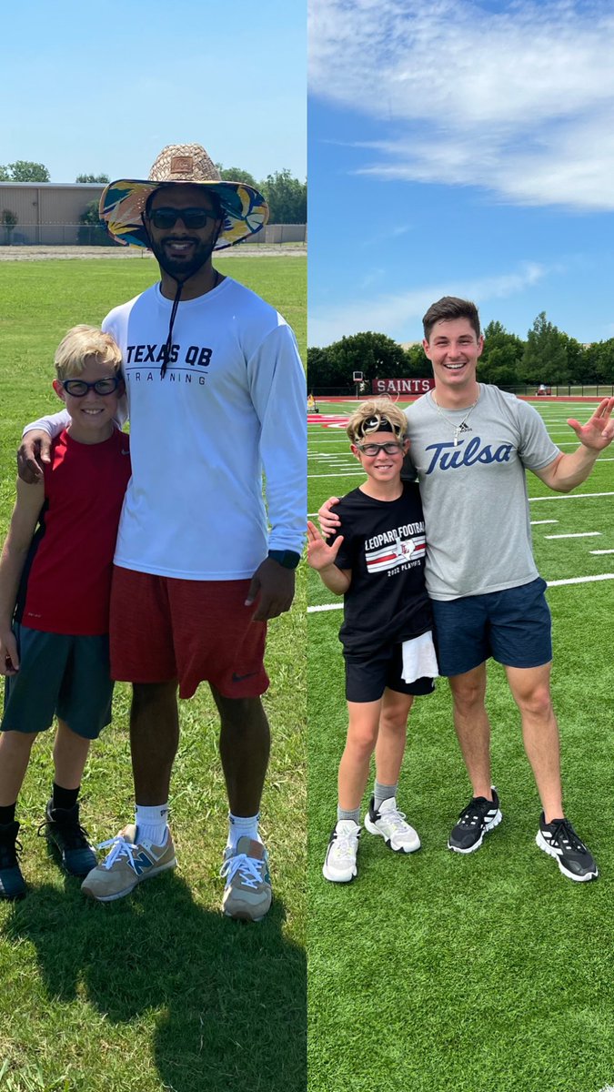 peyton_penn2030's tweet photo. Had a great experience at Texas QB Training camp the last 2 days. Thanks Coach @jlovvorn7 and Lovejoy Legend @carsoncollins07. Back after 2 years and ready to keep working @_MDT1 Miles! @leopardfootball https://t.co/7ms2YqP8eW