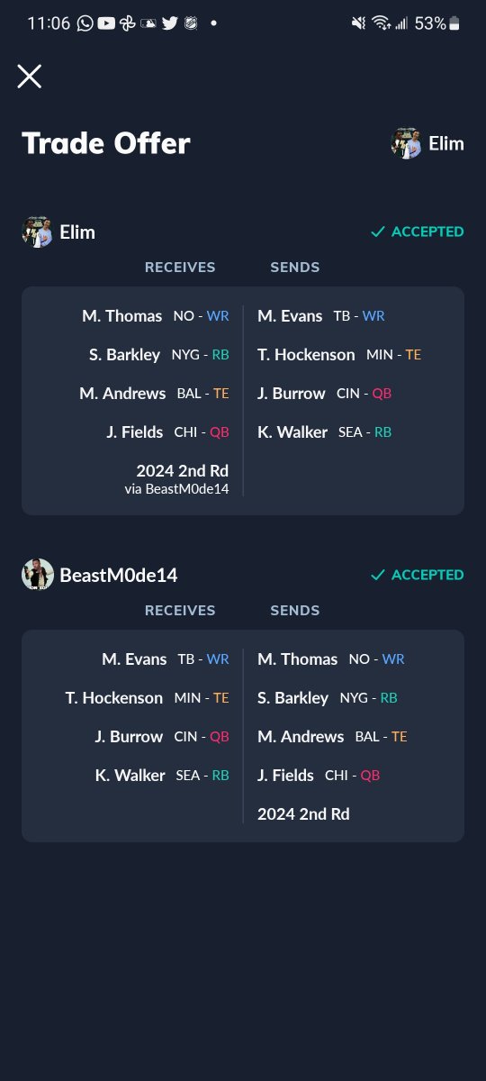 ElimWelty's tweet photo. @TylerFFCreator  
Which side wins? I Recieved fields in a superflex te premium league https://t.co/Lqz0bid6yf