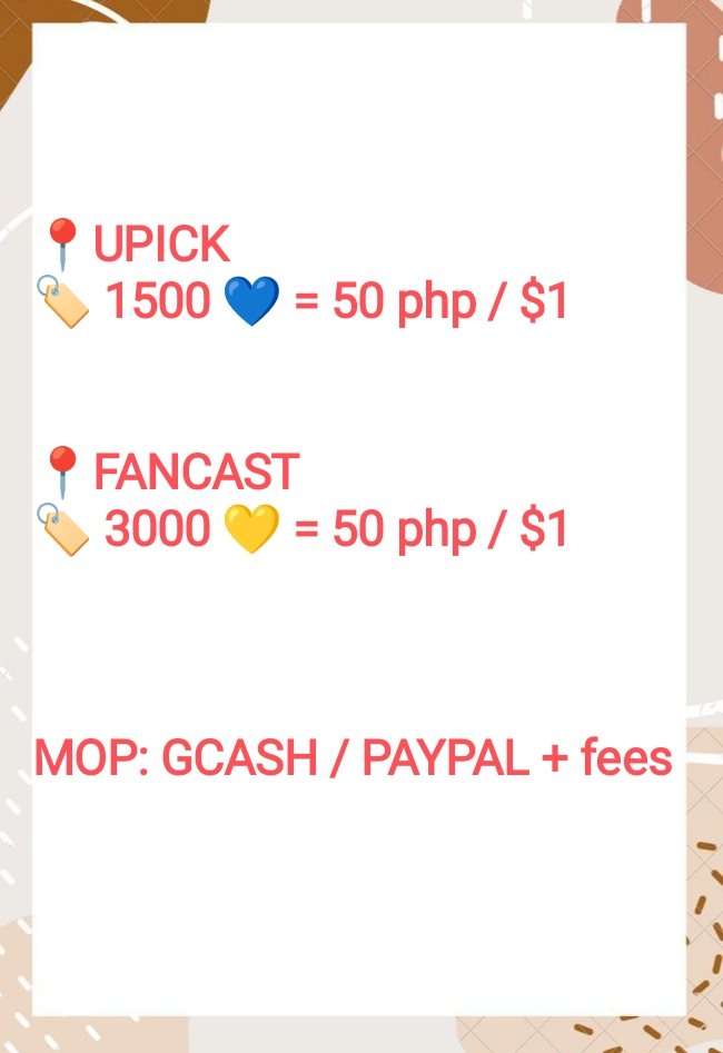 KPOP VOTES AVAILABLE: 

✅ Fanplus
✅ Mcountdown / Road to Max
✅ FANNSTAR
✅ UPICK
✅ FANCAST

💌 To avail/inquire/reserve, please DM us. 

wts / lfb  / blue jams / yellow stars / gold hearts / cheap price / voting polls