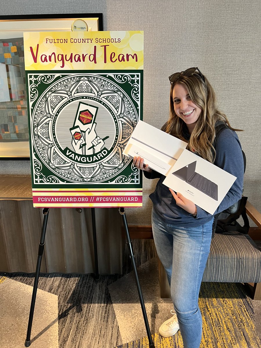 We had such a blast at @FCSVanguard #VanCon23 ! Learned a ton from @k_shelton & @JodiMos , and Ali won an iPad! 🙉#fcsvanguard @SackellaresSTEM @mathnerd96 @WESWildcats2 @FultonCoSchools