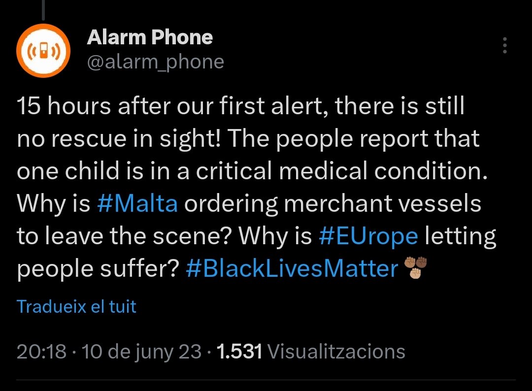 Miquel_R's tweet photo. Estan dejando morir a gente en el mar a propósito. Hay un niño en estado crítico y hace horas que lo saben
 La UE bloquea los rescates 👇 https://t.co/14MoSarHSh
