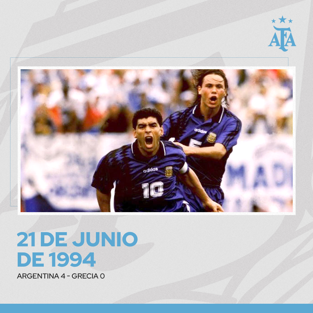 #Reconocimiento 🙌 Un día como hoy, pero de 1994, Diego Maradona le marcó a Grecia su último gol con la camiseta de la Selección <a href="/Argentina/">🇦🇷 Selección Argentina ⭐⭐⭐</a> 🇦🇷