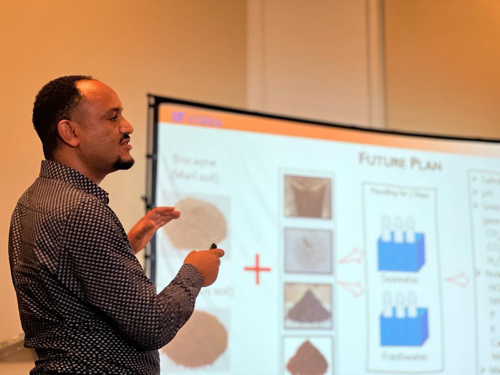 SolomonNiguss's tweet photo. Giving a talk on the effect of seawater on the dynamics of soil nutrients at @FL_ASABE @haimwater https://t.co/LCfAxUbN4q